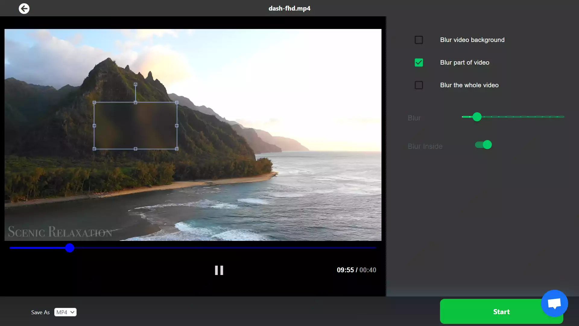 Flou une partie de la vidéo en 1 clic sur Ai4video.co