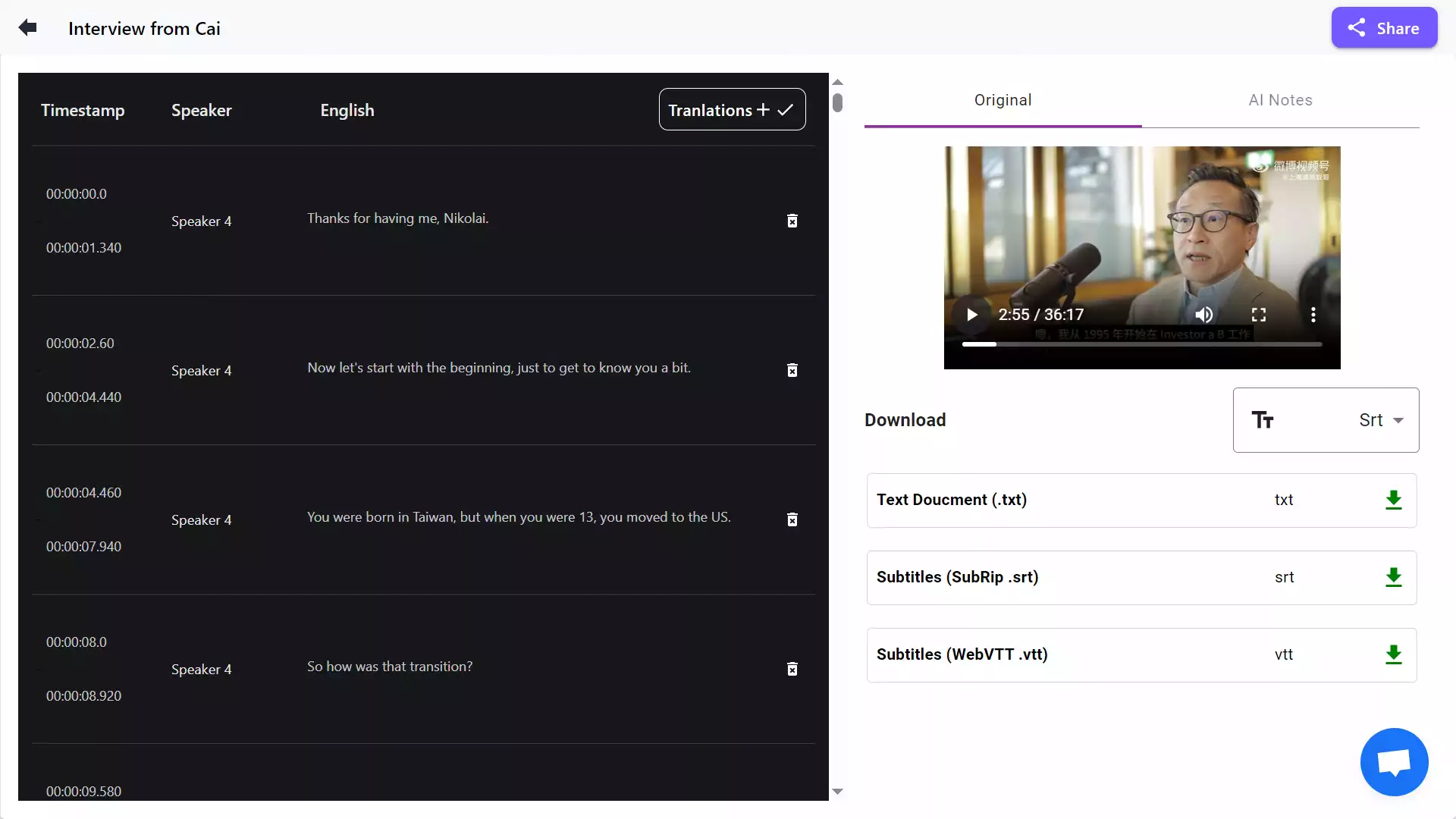 Transcrire l'audio en texte